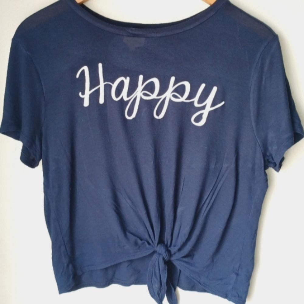 Navy blue tied top